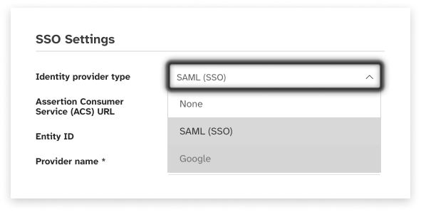 Screenshot of the settings page