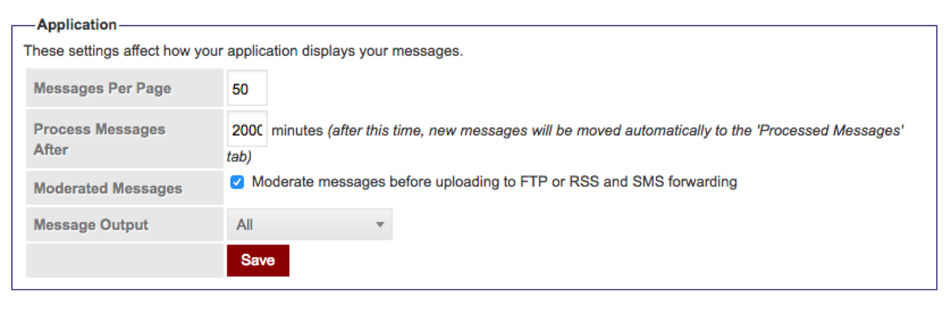 Screenshot of New Messages area in Mobile Studio