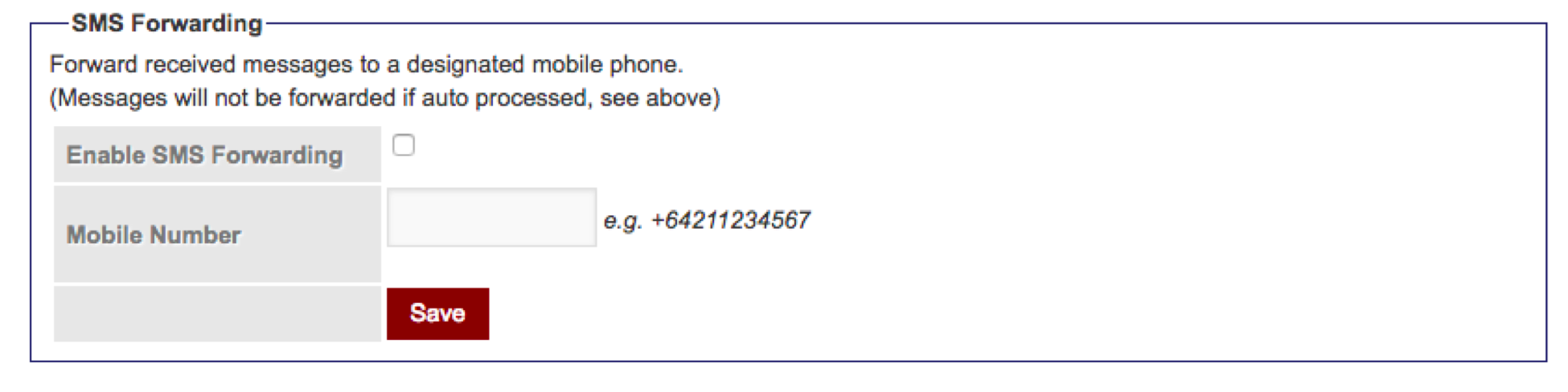 Screenshot of New Messages area in Mobile Studio