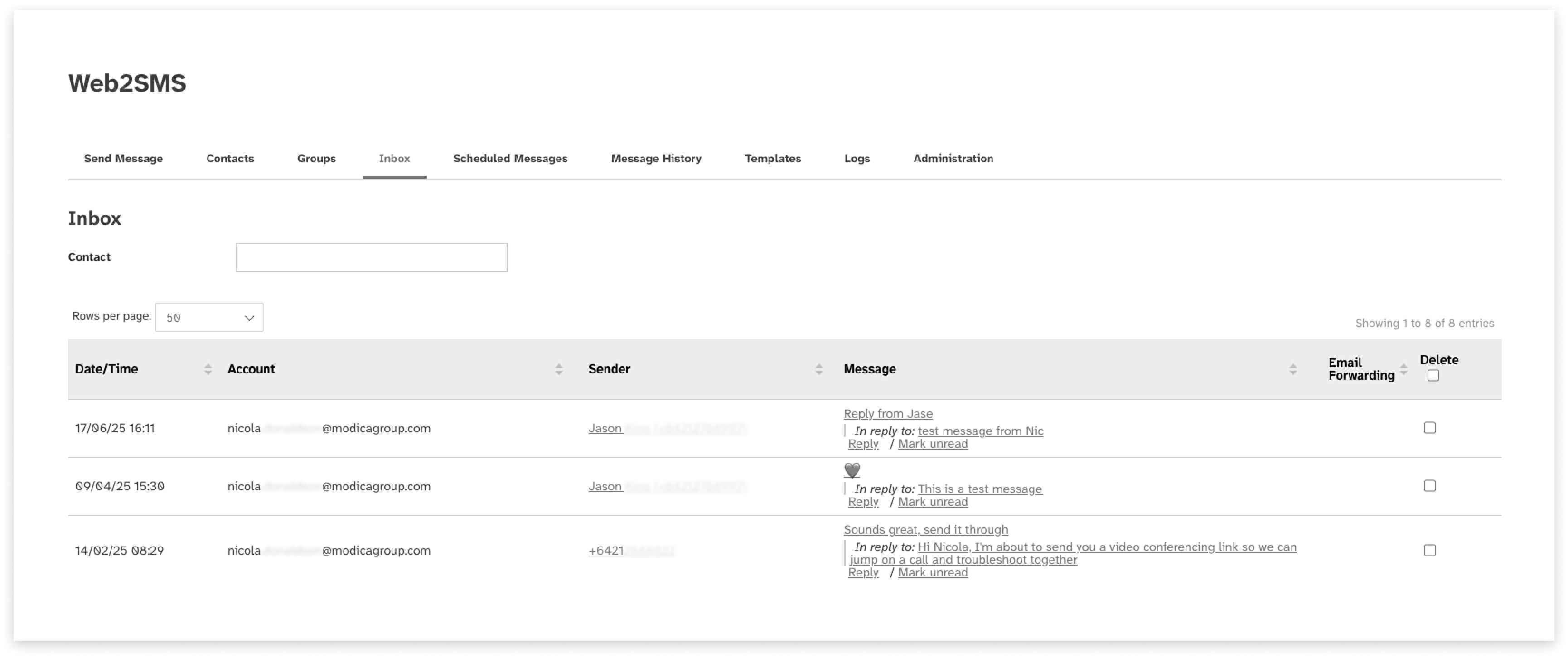 black-and-white screenshot of the legacy old inbox